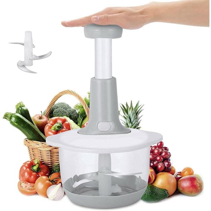 Hand Push Chopper Machine Food Processor Vegetable Chopper 1500ml